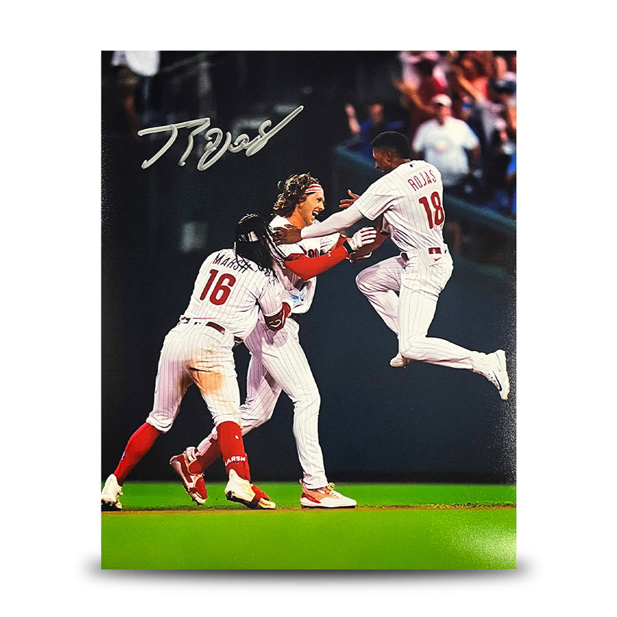 Johan Rojas Celebration Philadelphia Phillies Autographed 11