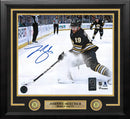 Johnny Beecher in Action Boston Bruins Autographed 16" x 20" Framed Hockey Photo