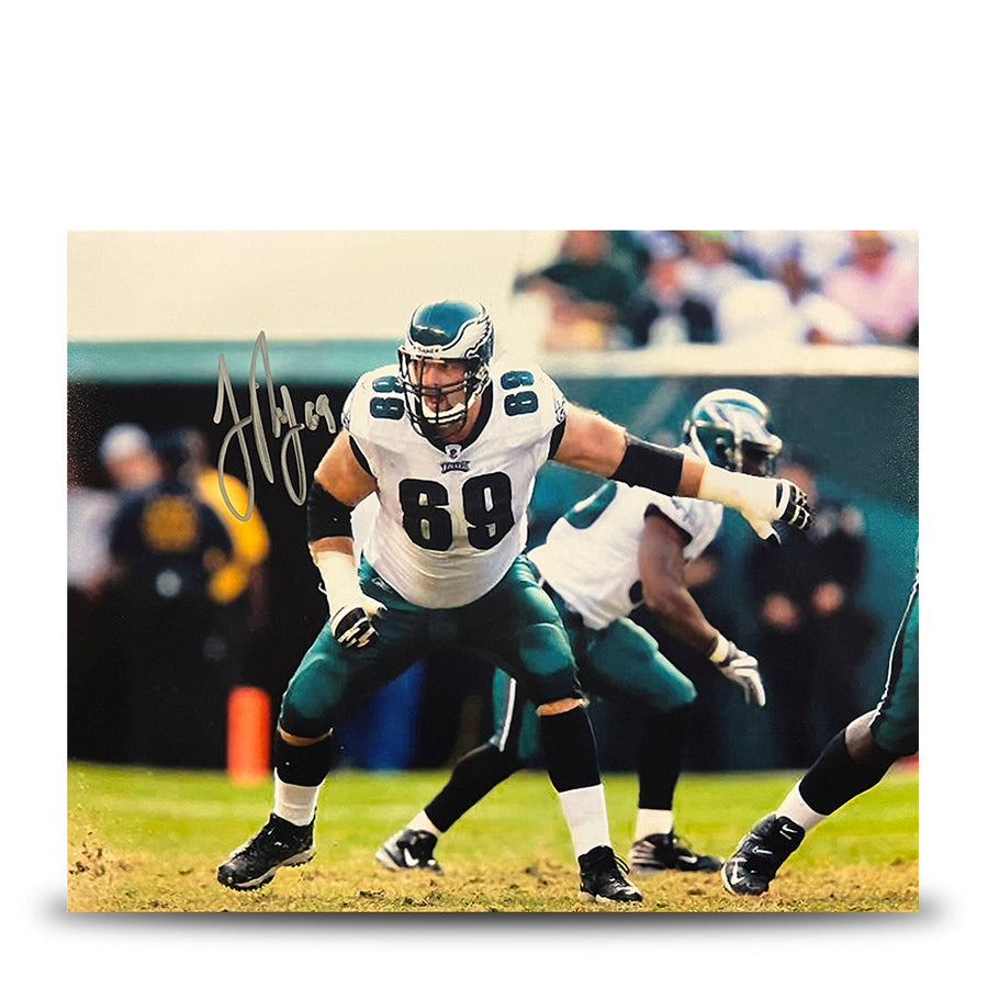 Jon Runyan in Action Autographed Philadelphia Eagles 11