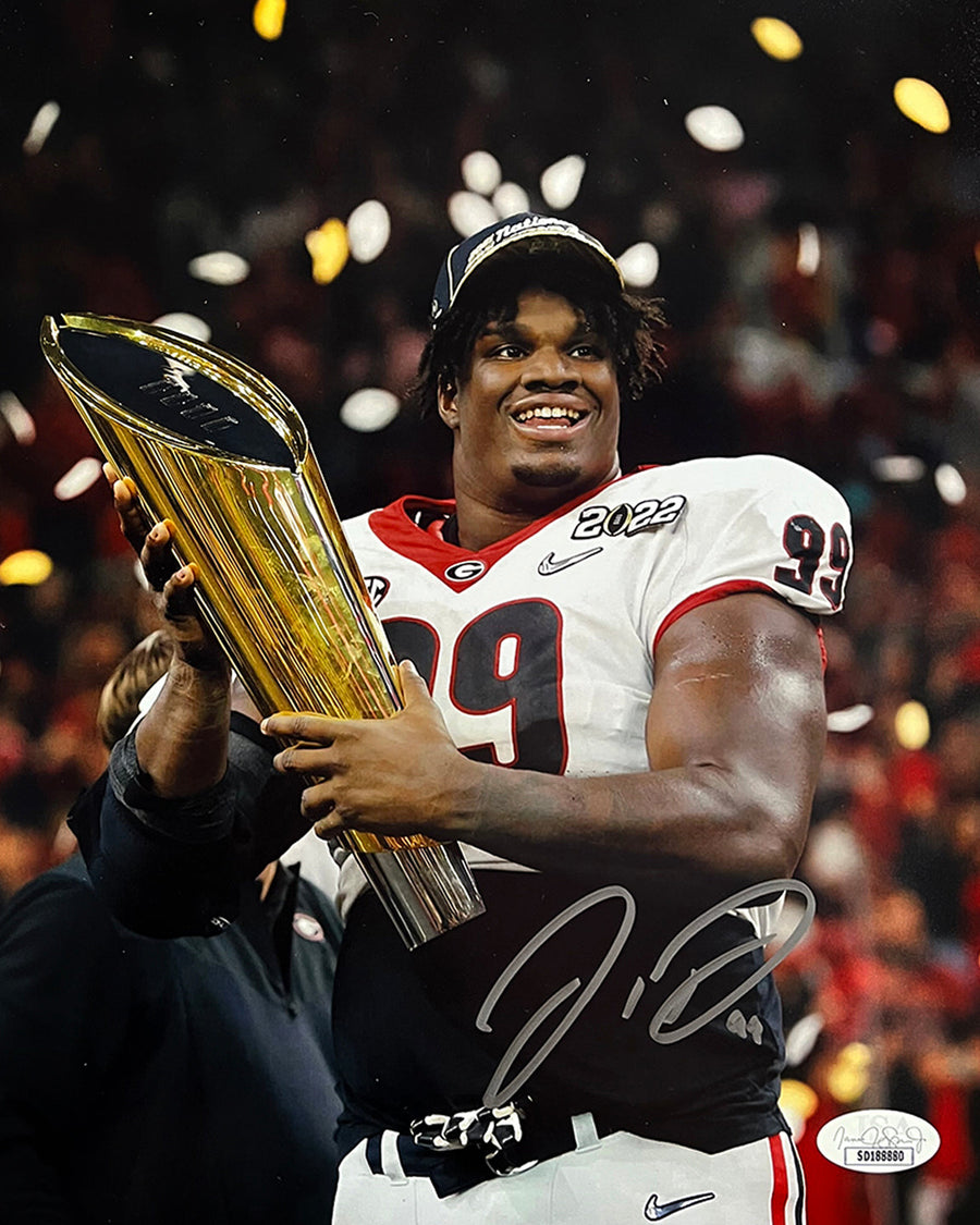 Jordan Davis Georgia Bulldogs Autographed 2022 National Champions 8