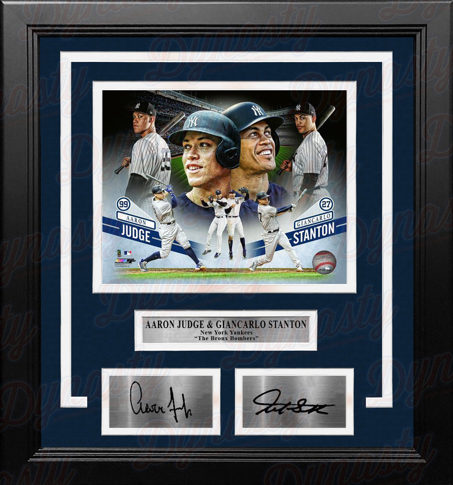 Aaron Judge & Giancarlo Stanton New York Yankees Collage 8x10 Framed Photo with Engraved Autographs