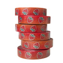Juicy Strawberry Washi Tape with Silver Foil Accents