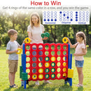 Jumbo 4 in a Row Game Set with 42 Chess Pieces 4-to-Score Giant Game Set