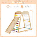 6-in-1 Jungle Gym Wooden Indoor Playground with Double-Sided Ramp and Monkey Bars