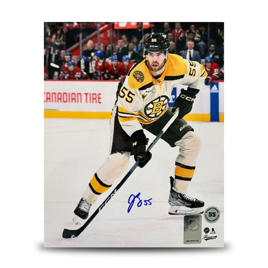 Justin Brazeau in Action Boston Bruins Autographed 8