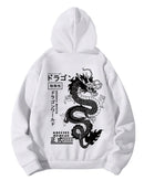 Mens Hoodies Graphic Print Long Sleeve Drawstring Pullover Hoodies Sweatshirt with Pocket Trendy White Medium