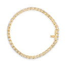 IGI Certified 14K Yellow Gold 18 1/2 Cttw Emerald Cut Lab Grown Diamond Tennis Bracelet
