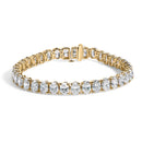 IGI Certified 14K White Gold 15.0 Cttw Oval Cut Lab Grown Diamond Tennis Bracelet