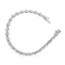 IGI Certified 14K White Gold 12.0 Cttw Pear Cut Lab Grown Diamond Tennis Bracelet