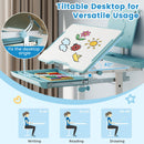 Kid's Study Desk and Chair Set with Tilt Desktop and Book Stand