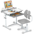 Kid's Study Desk and Chair Set with Tilt Desktop and Book Stand