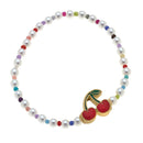 Kids Samantha Pearl Beaded Children's Bracelet with Cute Charm | Popsicle, Ice Cream, or Cherries