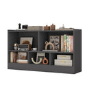 Kids 2-Shelf Bookcase 5-Cube Wood Toy Storage Cabinet Organizer-Gray