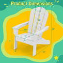 All-Weather HDPE Kid's Adirondack Chair with with High Backrest and Armrests-White
