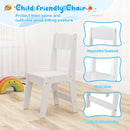 Kids Art Table and Chair Set Toddler Craft Drawing Desk-White