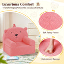 Kids Bear Sofa Toddler Foam Couch with Soft Fleece Fabric Cover
