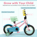 Kids Bike with Adjustable Handlebar and Saddle Pink