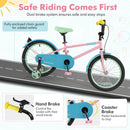 Kids Bike with Adjustable Handlebar and Saddle Pink-18 Inches