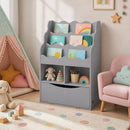 Kids 3-Tier Sling Bookcase with Storage Cabinet
