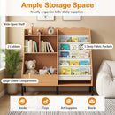 Kids Bookshelf and Toy Storage Organizer with 5 Fabric Pockets