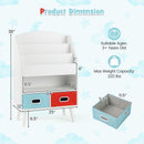 Kids Bookshelf with Open Compartment for Toddlers 3+ Years Old-White