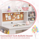 Kids Desk and Chair Set with Hutch and 3-Layer Side Shelf