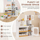 Kids Kitchen Playset with Cooking Accessories and Toy Cuttable Veggies-White