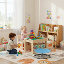 Kids Learning & Play Essentials Bundle - Bookshelf + 4-in-1 Activity Table Set + 360° Swivel Chair