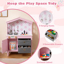 Kids Play Kitchen Children Toy Kitchen Playset with 2 Stoves and Rotation Knobs