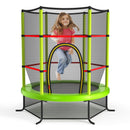55 Inch Kids Recreational Trampoline Bouncing Jumping Mat with Enclosure Net-Green