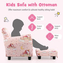 Kids Single Sofa with Cute Patterns Ergonomic Backrest and Armrests