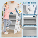 4-in-1 Kids Slide and Swing Set with Basketball Hoop