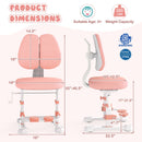 Kids Study Chair with Adjustable Double Backrest and Footrest