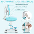 Kids Study Chair with Adjustable Double Backrest and Footrest