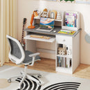 Kids Study Desk with Hutch, Drawer & Shelves