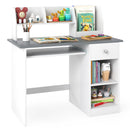 Kids Study Desk with Hutch, Drawer & Shelves