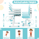 Height-Adjustable Kid's Study Desk and Chair Set