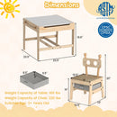 Kids Table and Chair Set with Reversible Whiteboard