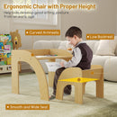 Kids Table and Chair Set with Wide Tabletop and Curved Edges for Kids Room