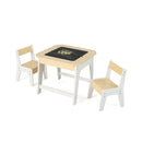 Kid's Table and Chairs Set with Double-sized Tabletop-Gray