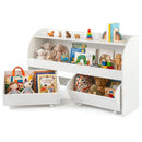 Kids Storage Organizer with Rolling Drawers & Bookshelf