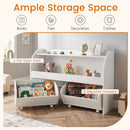 Kids Storage Organizer with Rolling Drawers & Bookshelf