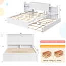 Twin/Full Kids Wooden Platform Bed with Trundle Storage Headboard