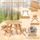 Kids Wooden Table Set for Children Aged 3+ Years-Natural