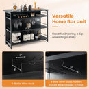 Kitchen Island with 4-Tier Storage Shelf and Long Footrest for Home
