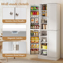 Kitchen Pantry Cabinet 65.5 Inch Freestanding Tall Buffet Cupboard