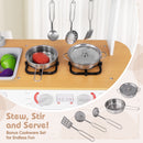 Toddler Pretend Play Kitchen Toy with Stove for 3+ Boys and Girls-White