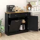 Kitchen Tilt Out Trash Cabinet with 2 Drawers and Adjustable Shelf