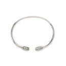 .925 Sterling Silver Diamond Accent Star Flexy Open Bangle Bracelet