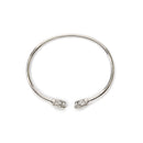 .925 Sterling Silver Diamond Accent Love Knot Flexy Open Bangle Bracelet